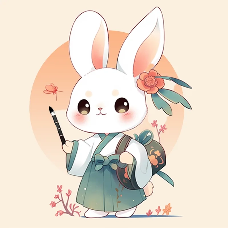 Lưu hình nền thỏ cute chibi để làm mới màn hình điện thoại