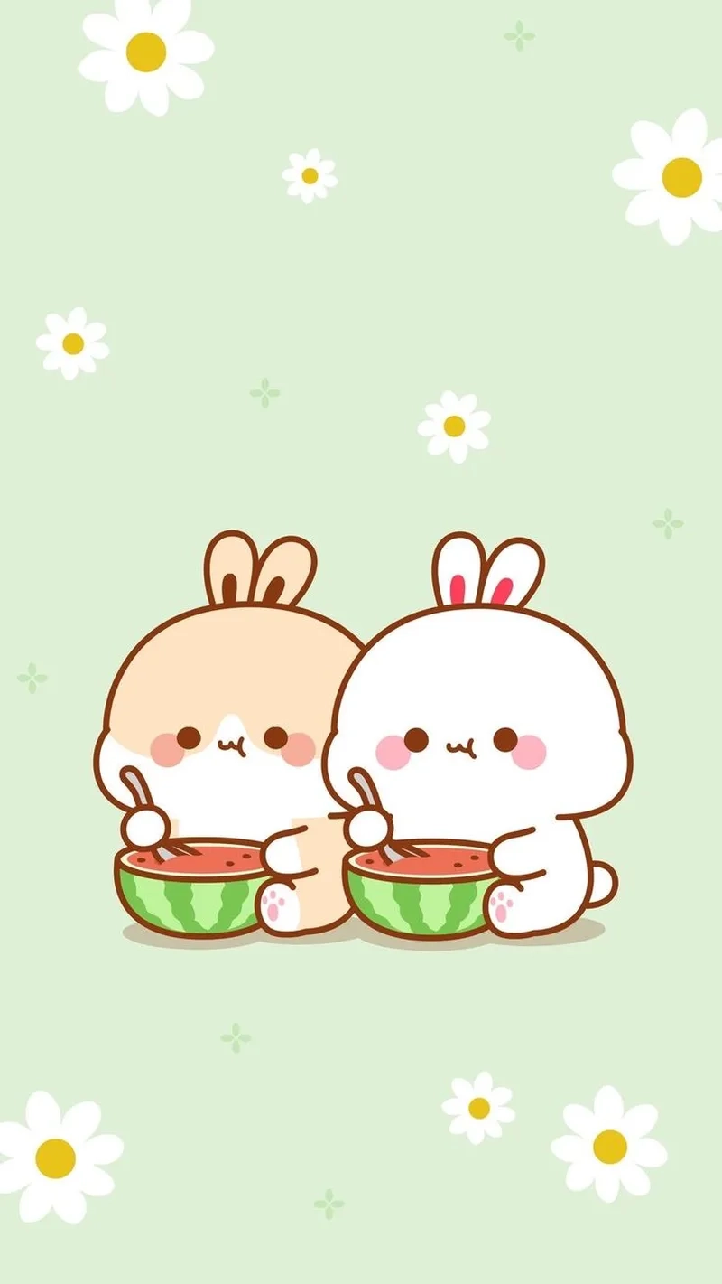 Lưu hình thỏ cute chibi để làm hình nền độc đáo