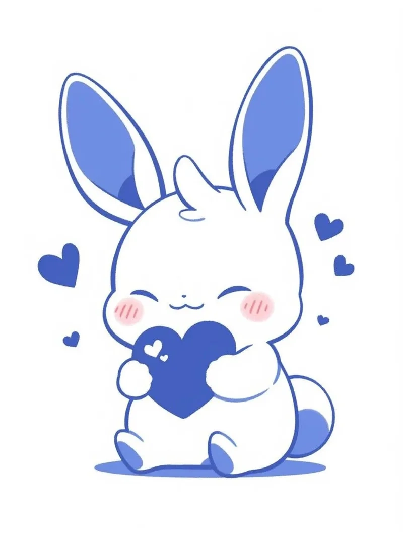Ngắm hình con thỏ chibi với phong cách siêu dễ thương