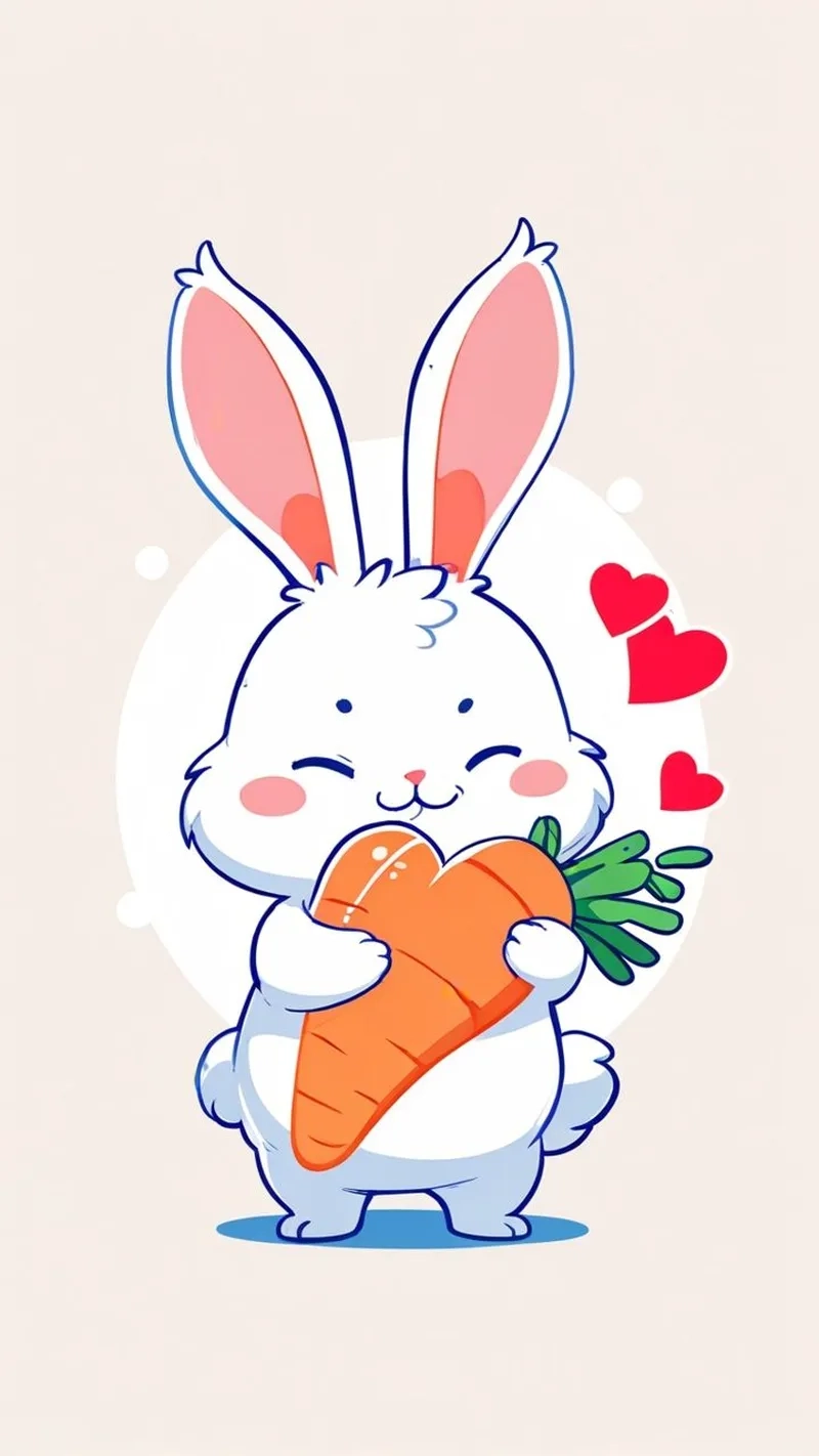 Lưu hình ảnh thỏ cute chibi để làm hình nền yêu thích