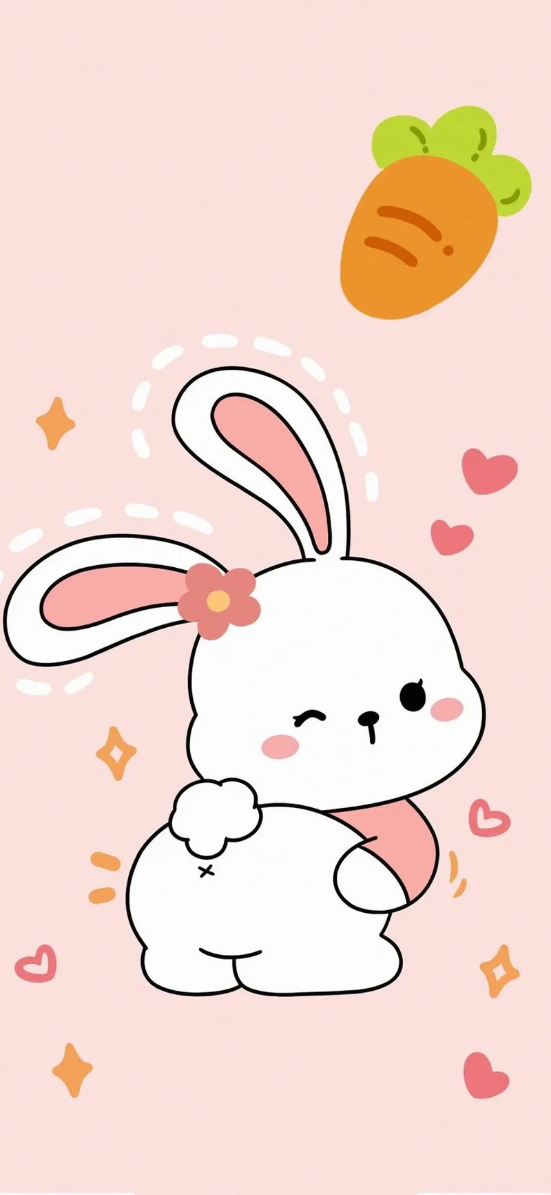 Tải chibi cute hình con thỏ cute để làm hình nền độc đáo