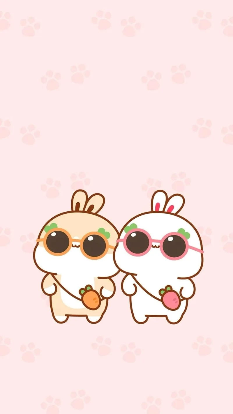 Lưu ảnh chibi thỏ cute để làm hình nền độc đáo