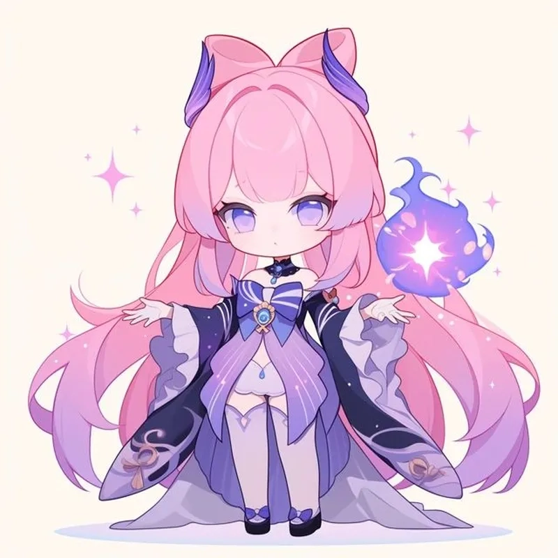 Hình nữ chibi cute làm sáng điện thoại bạn