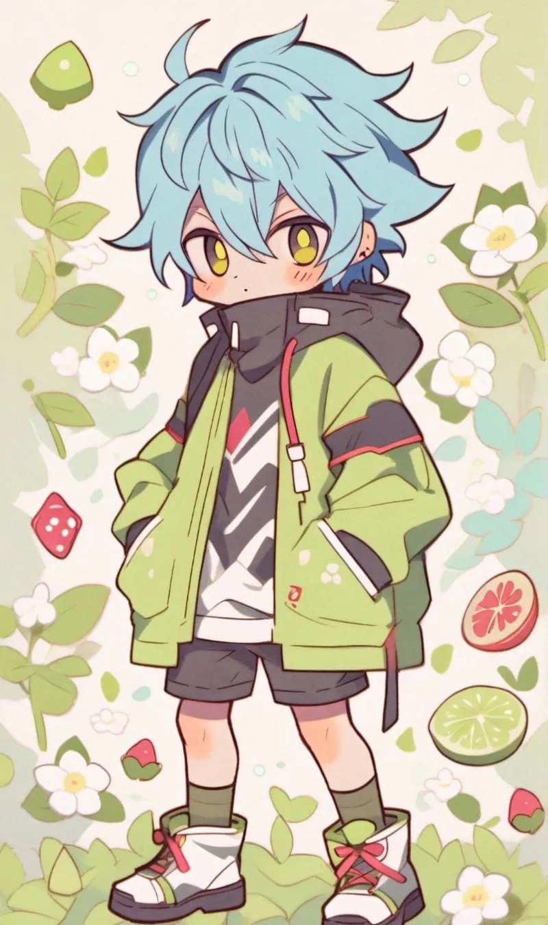 Chibi cute avatar cute nam làm mới giao diện điện thoại