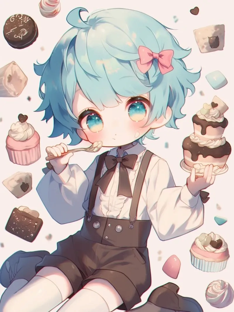 Lạnh lùng avatar cute anime chibi boy thể hiện cá tính mạnh