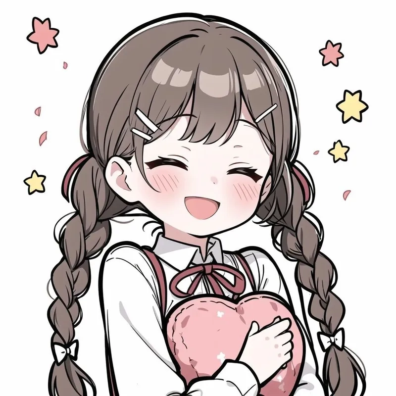 Lưu chibi cartoon girl cute avatar che mặt anime độc đáo