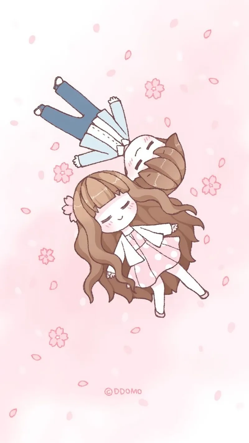 Avatar đôi cute chibi thể hiện tình yêu ngọt ngào của bạn