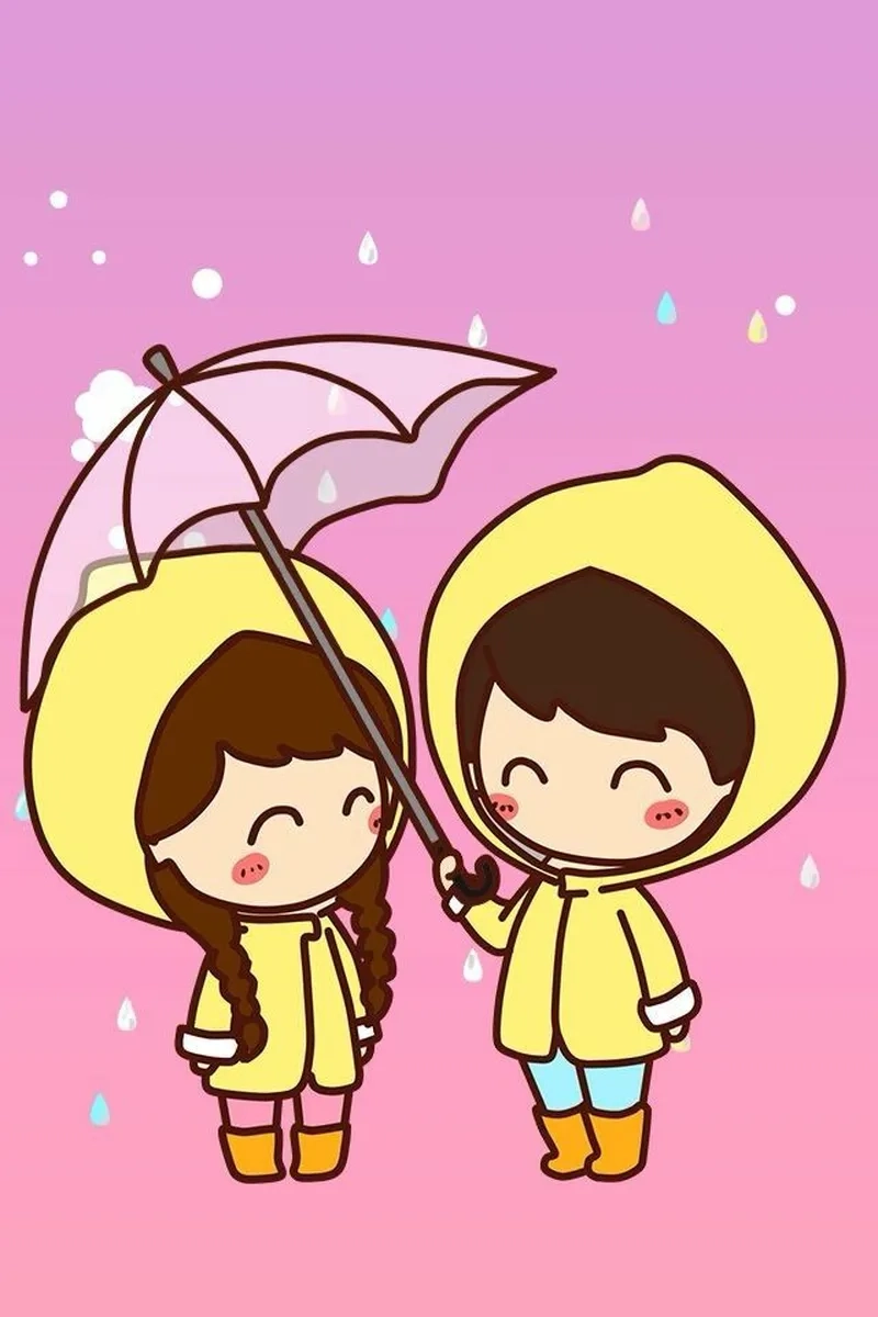 Chibi cute avatar đôi thể hiện tình cảm ngọt ngào của bạn
