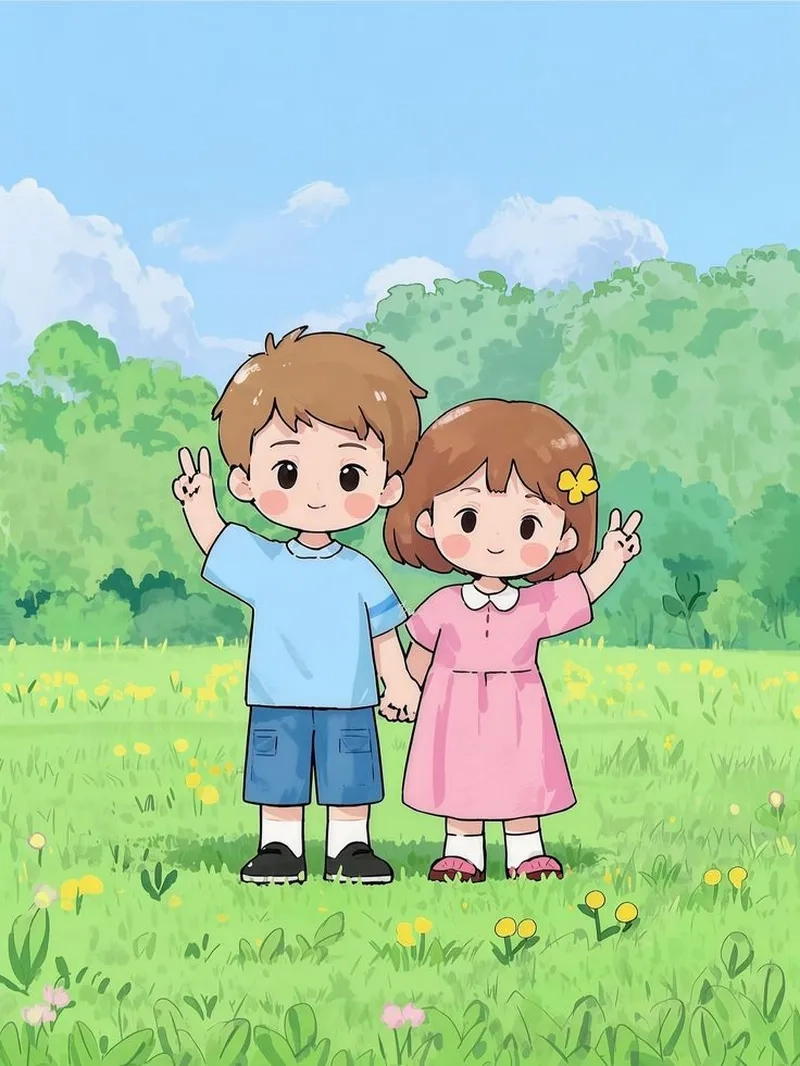 Avatar cute đôi chibi làm hình đại diện thêm phần thu hút