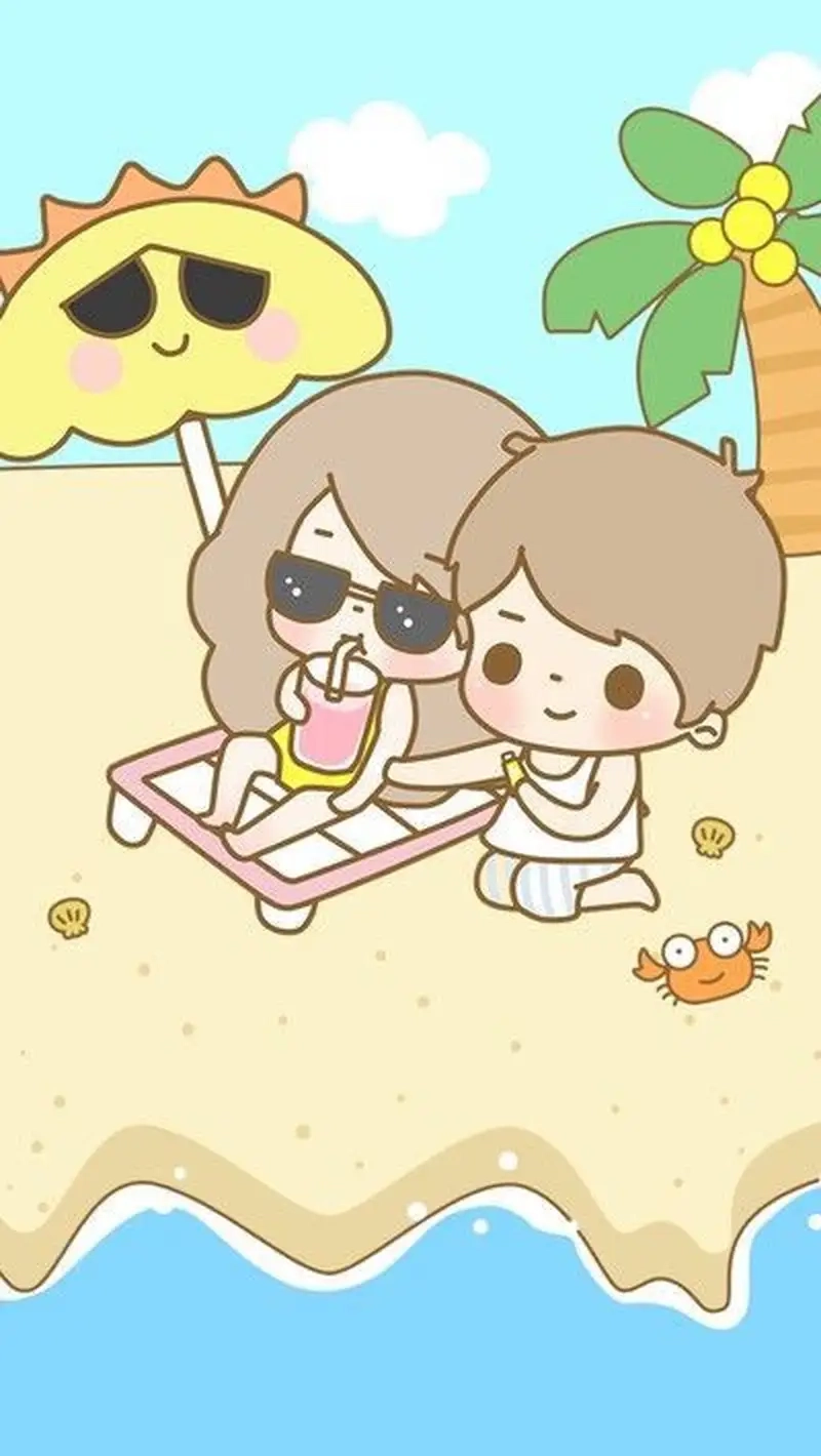 Ảnh đôi chibi cute mang phong cách anime ngọt ngào