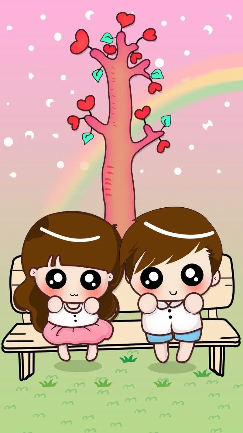 Ảnh avatar đôi chibi cute làm nổi bật tình yêu của bạn