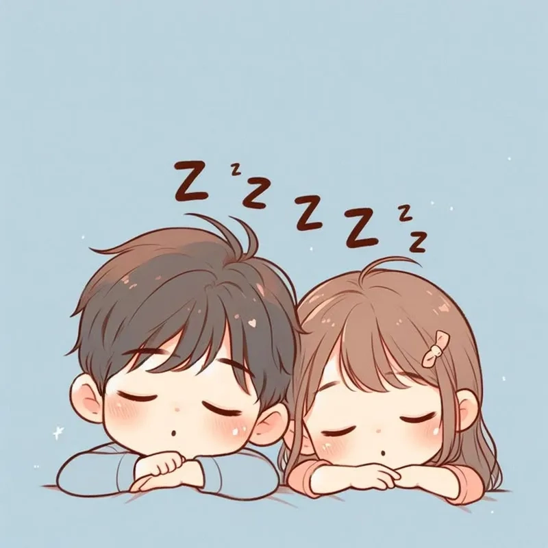 Avatar đôi cute anime chibi làm hình nền thêm phần nổi bật