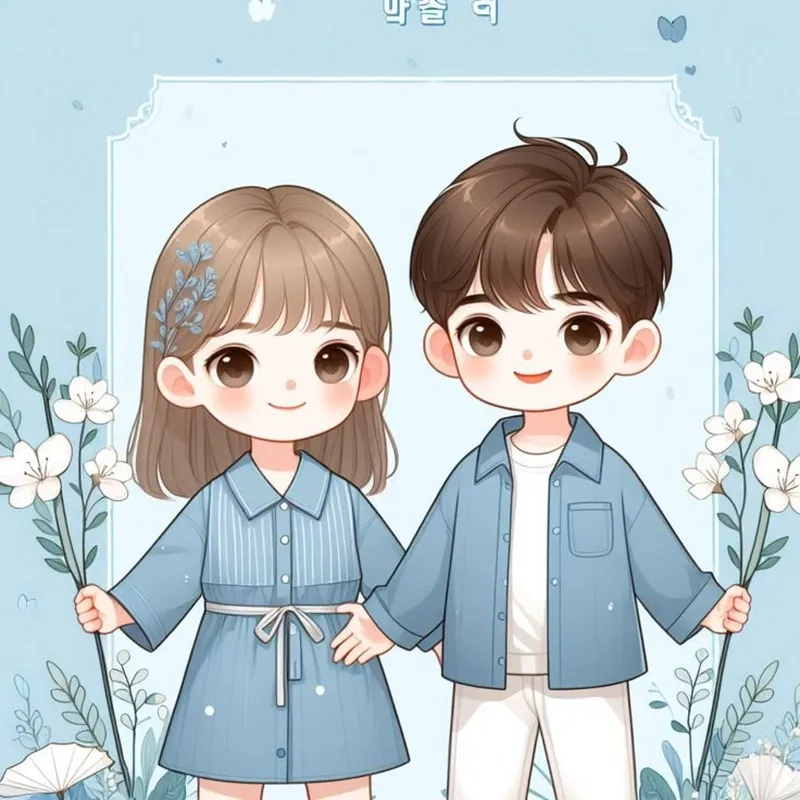 Chibi cute chibi avatar đôi mang phong cách siêu dễ thương