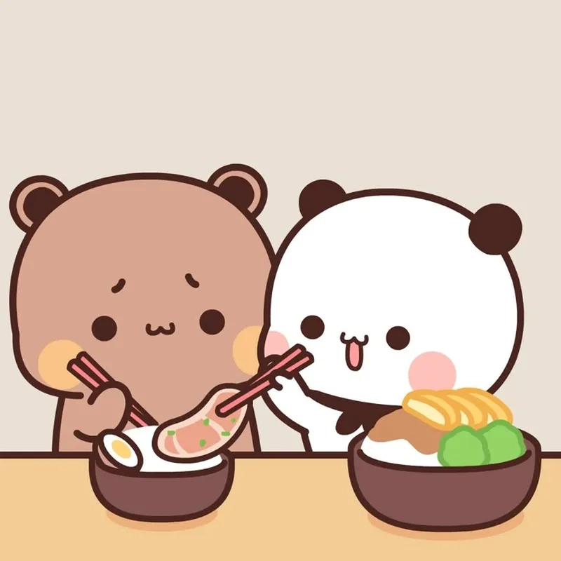 Chibi avatar gấu cute đôi cho cặp đôi thêm phần ngọt ngào