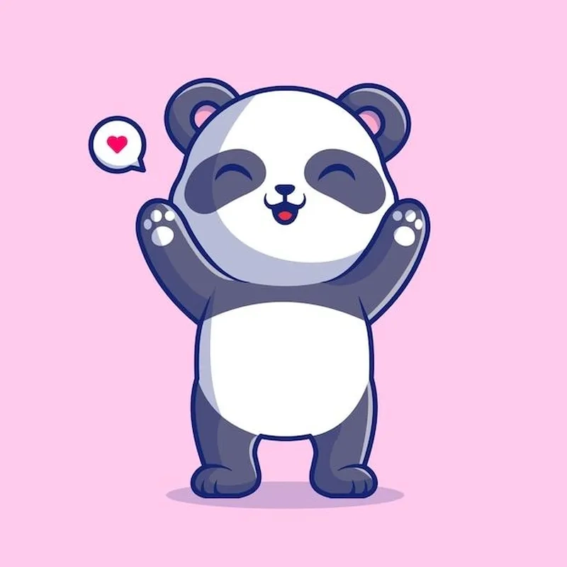 Con gấu trúc avatar hình cute chibi làm mới trang cá nhân