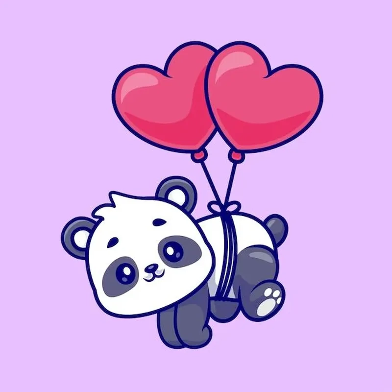 Gấu trúc chibi avatar cute làm hình nền thêm phần ngọt ngào