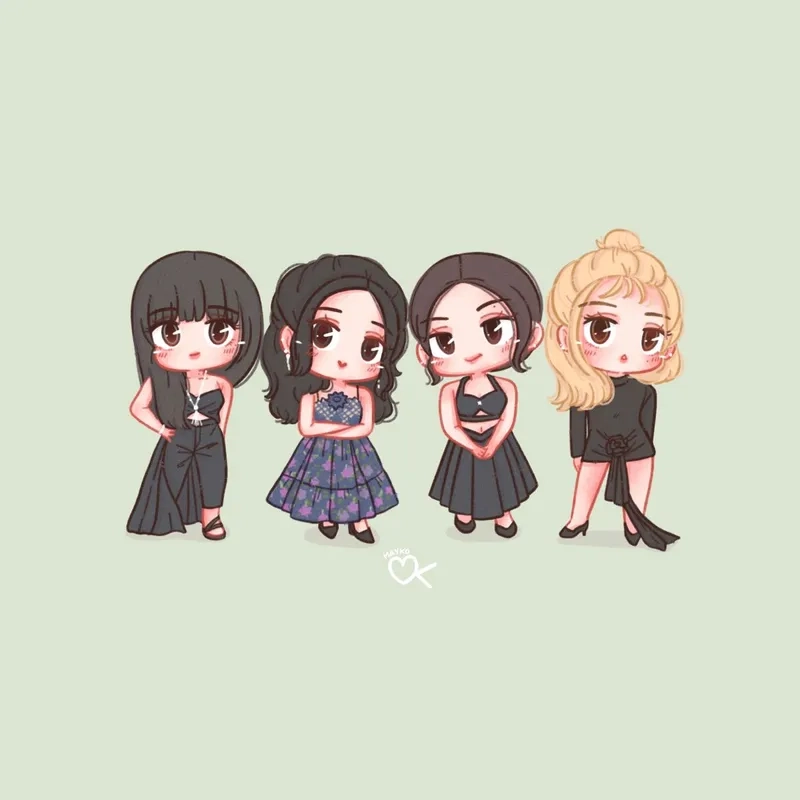 Tải hình black pink chibi để làm avatar cá tính