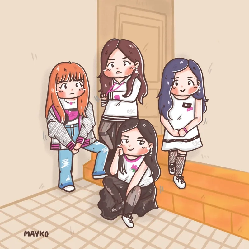 Lưu avatar blackpink chibi để làm ảnh đại diện cá tính