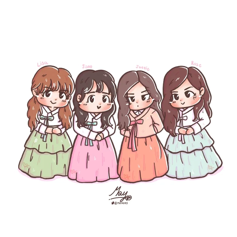 Tải hình blackpink chibi cute để làm avatar siêu yêu