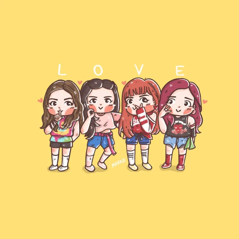 Ngắm hình blackpink cute chibi với phong cách dễ thương