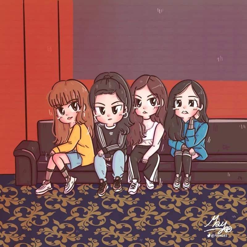 Ngắm ảnh chibi black pink với phong cách siêu dễ thương