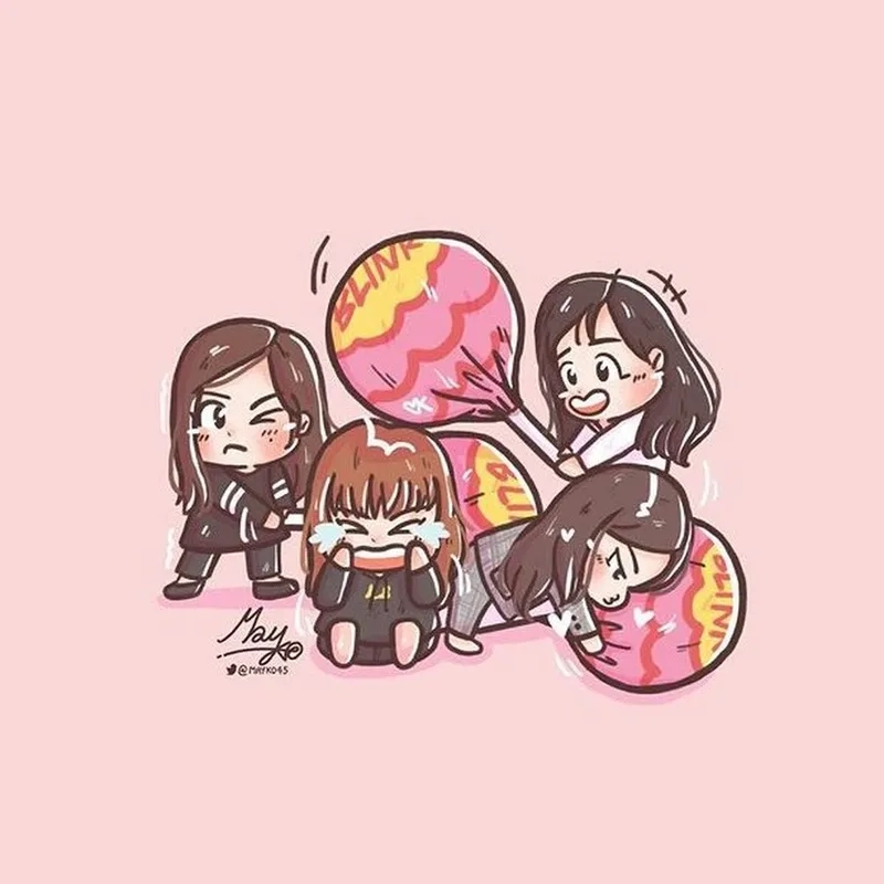 Lưu ảnh nhóm blackpink chibi để làm hình nền yêu thích
