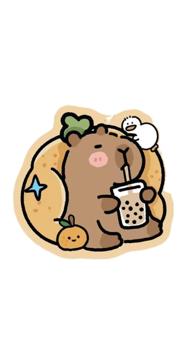 Hình nền hình nền capybara cute chibi với phong cách kawaii