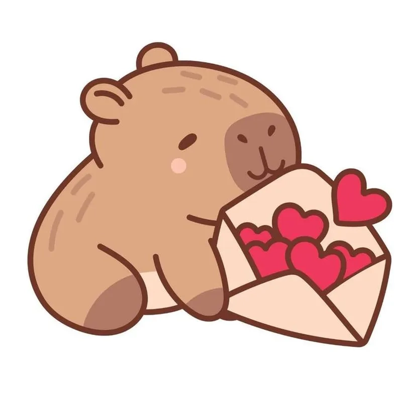 Chibi ảnh capybara chibi với nét vẽ đơn giản nhưng cuốn hút