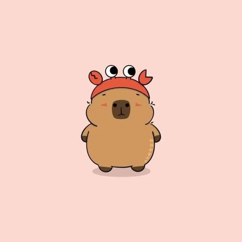 Ảnh nền capybara chibi cho điện thoại thêm phần dễ thương