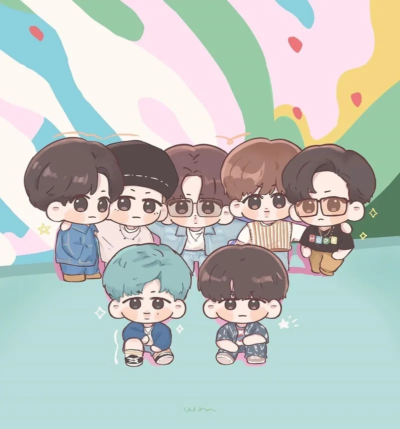 Sưu tầm hình chibi BTS để làm bộ sưu tập Kpop của bạn