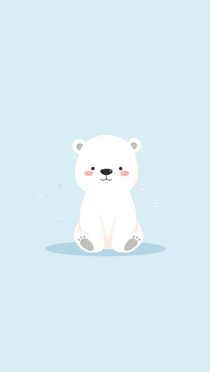 Tải chibi gấu trắng để làm hình nền siêu dễ thương