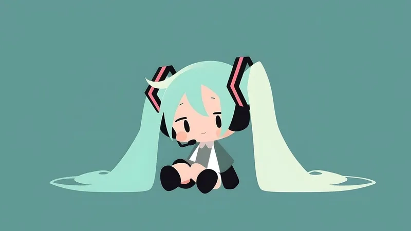 Cài hình ảnh Hatsune Miku chibi làm hình nền siêu dễ thương