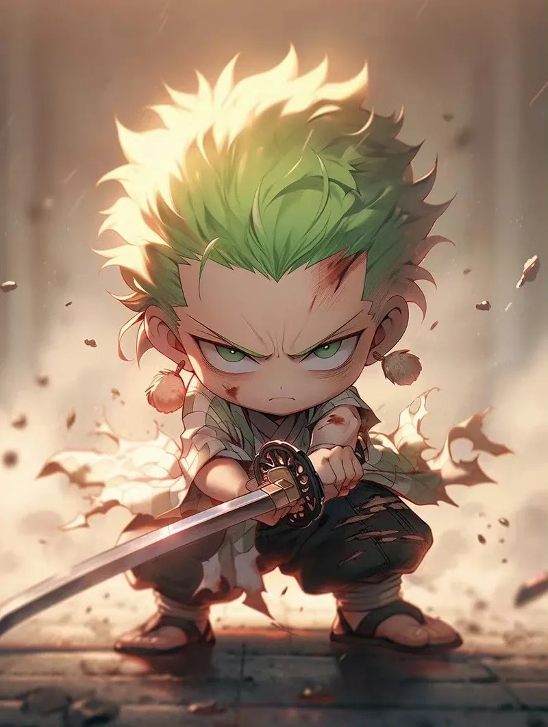 Sưu tầm hình Zoro chibi cute cho nội dung mạng xã hội