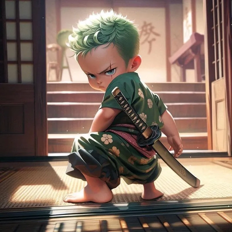 Tải ngay vẽ Zoro chibi cute để làm đẹp nội dung