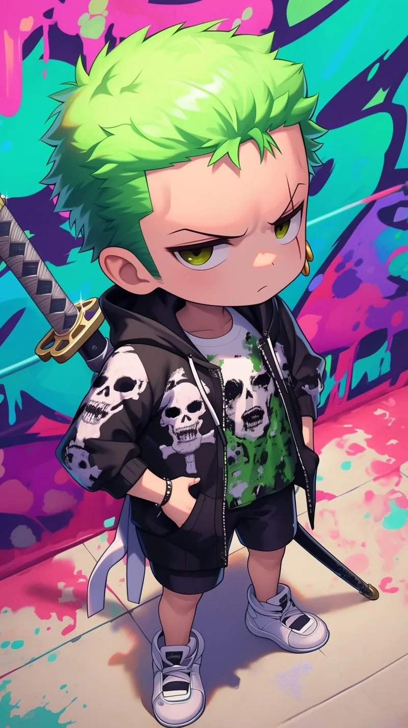Tải ngay Zoro chibi head để làm mới avatar mạng xã hội