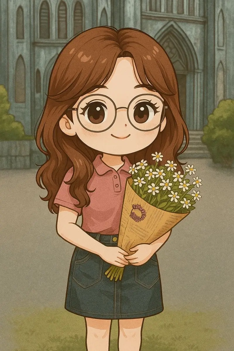Hình chibi bé gái dễ thương làm tan chảy trái tim bạn