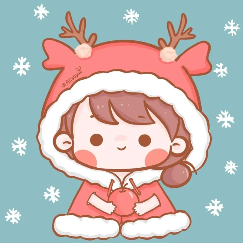 Chibi bé gái dễ thương làm hình nền siêu ngọt ngào