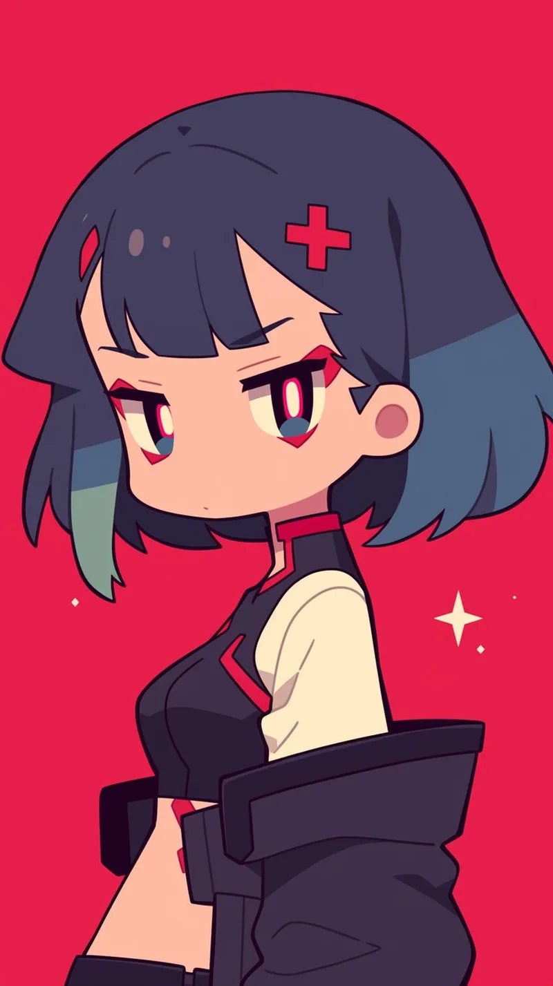 Chibi bé gái hoạt hình mang phong cách anime đáng yêu