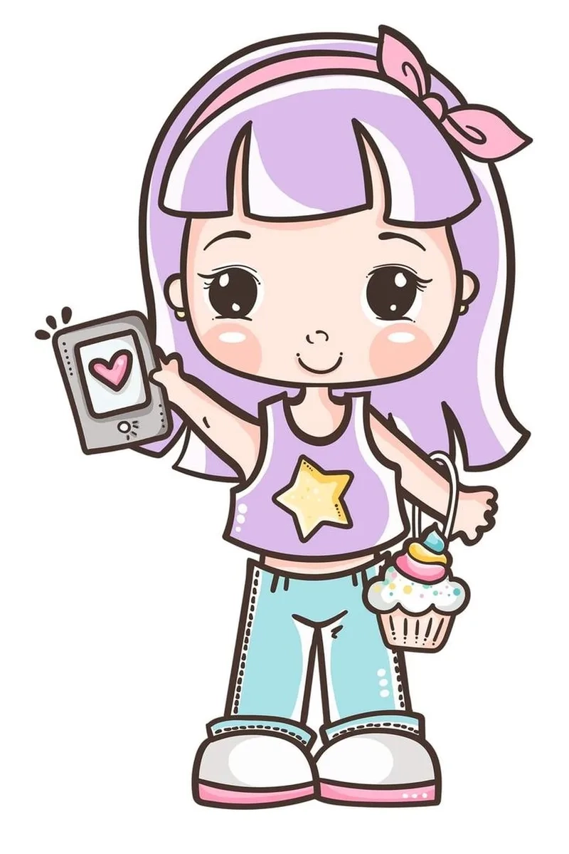 Ảnh cô gái cute chibi làm hình đại diện thêm nổi bật