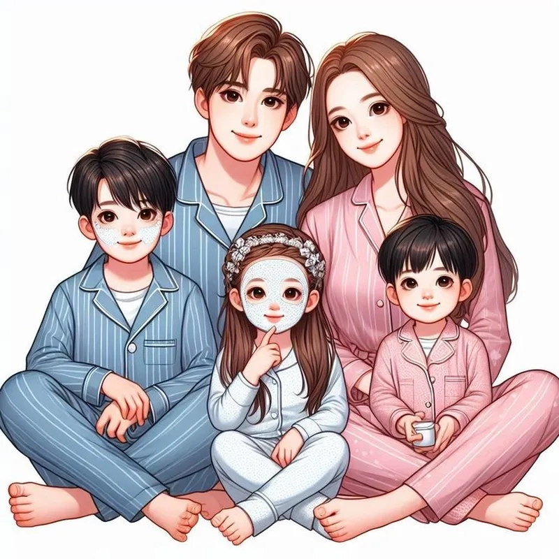 Lưu ngay vẽ tranh gia đình chibi để làm mới màn hình của bạn