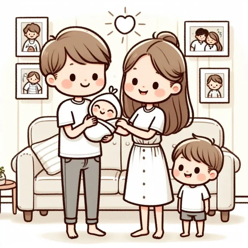 Tạo phong cách với ảnh gia đình hạnh phúc hoạt hình chibi chất