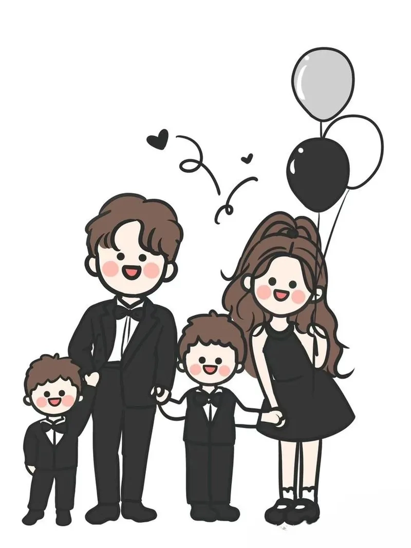 Lưu ngay hình ảnh chibi về gia đình để làm hình nền dễ thương