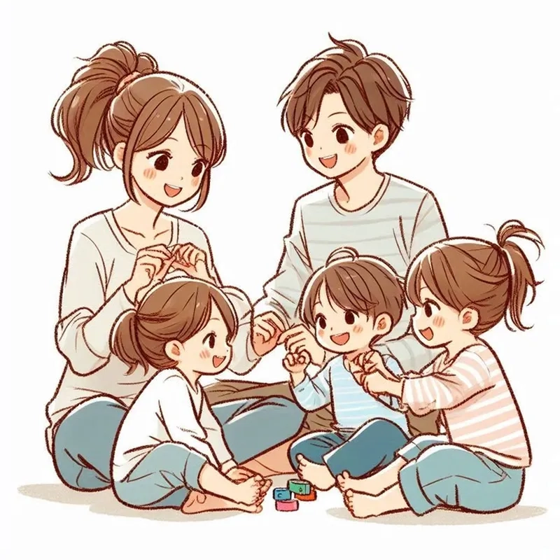 Tạo phong cách với gia đình của chibi cho mạng xã hội
