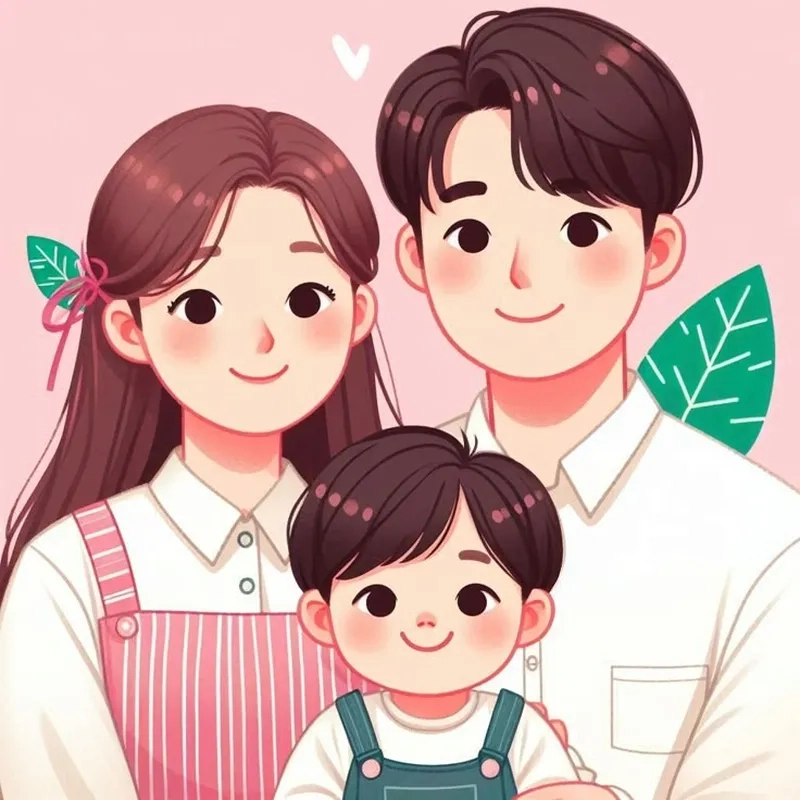 Lưu ngay ảnh cả gia đình chibi để làm mới màn hình của bạn