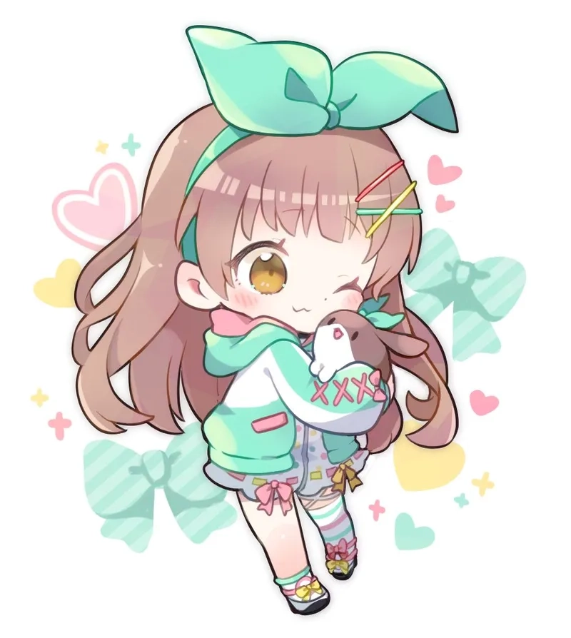 Bộ hình nền chibi cute nữ khiến bạn yêu từ cái nhìn đầu