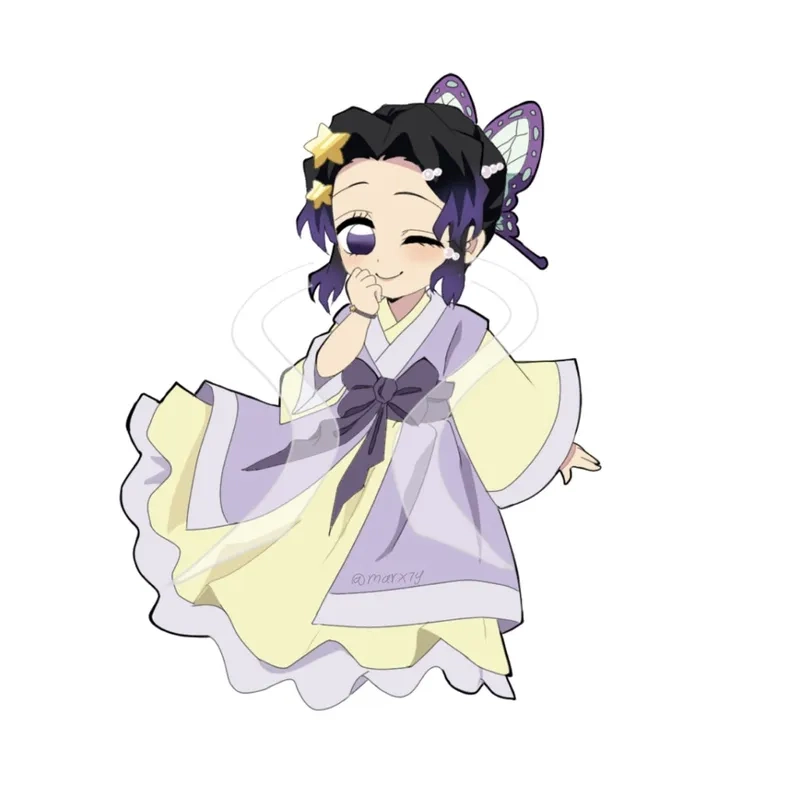 Lưu ngay ảnh Shinobu chibi làm hình nền điện thoại siêu dễ thương