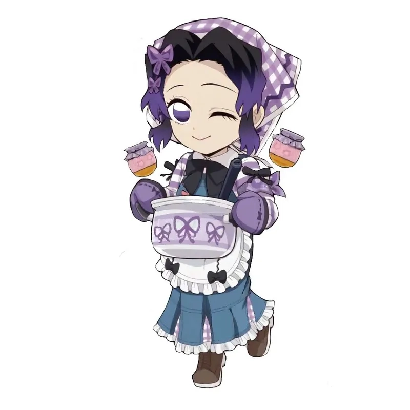 Anime Shinobu chibi mang màu sắc tươi sáng cho fan anime