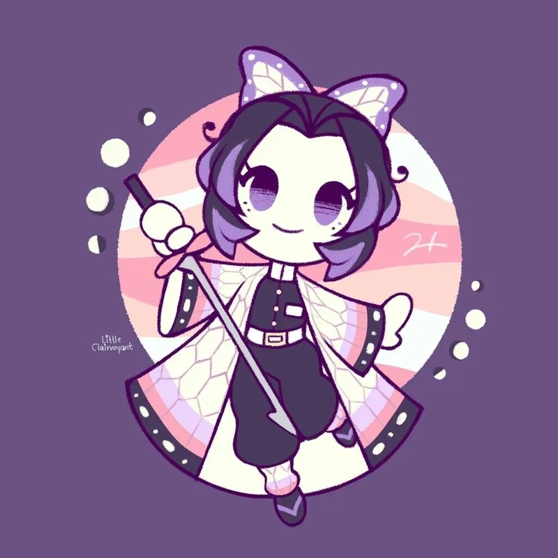 Shinobu chibi art thể hiện sự sáng tạo của cộng đồng fan