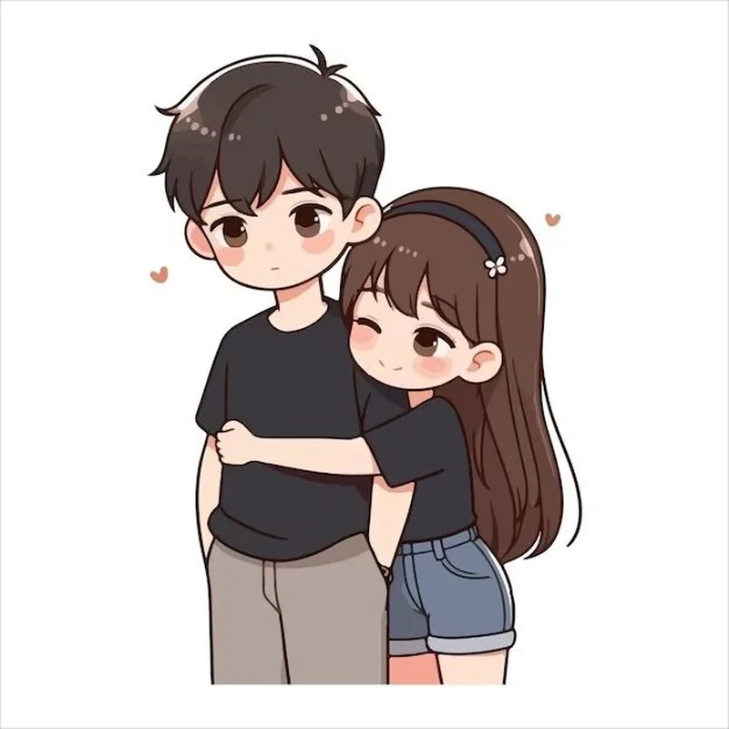 Thêm sắc màu với chibi đôi cute làm hình đại diện