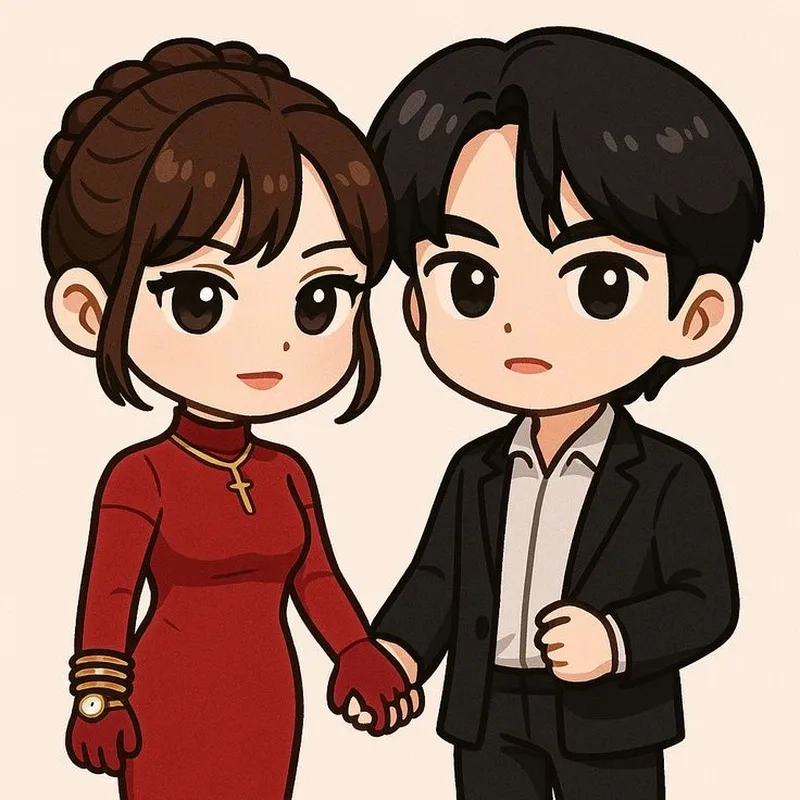 Thêm yêu thương với hình ảnh cặp đôi chibi dễ thương